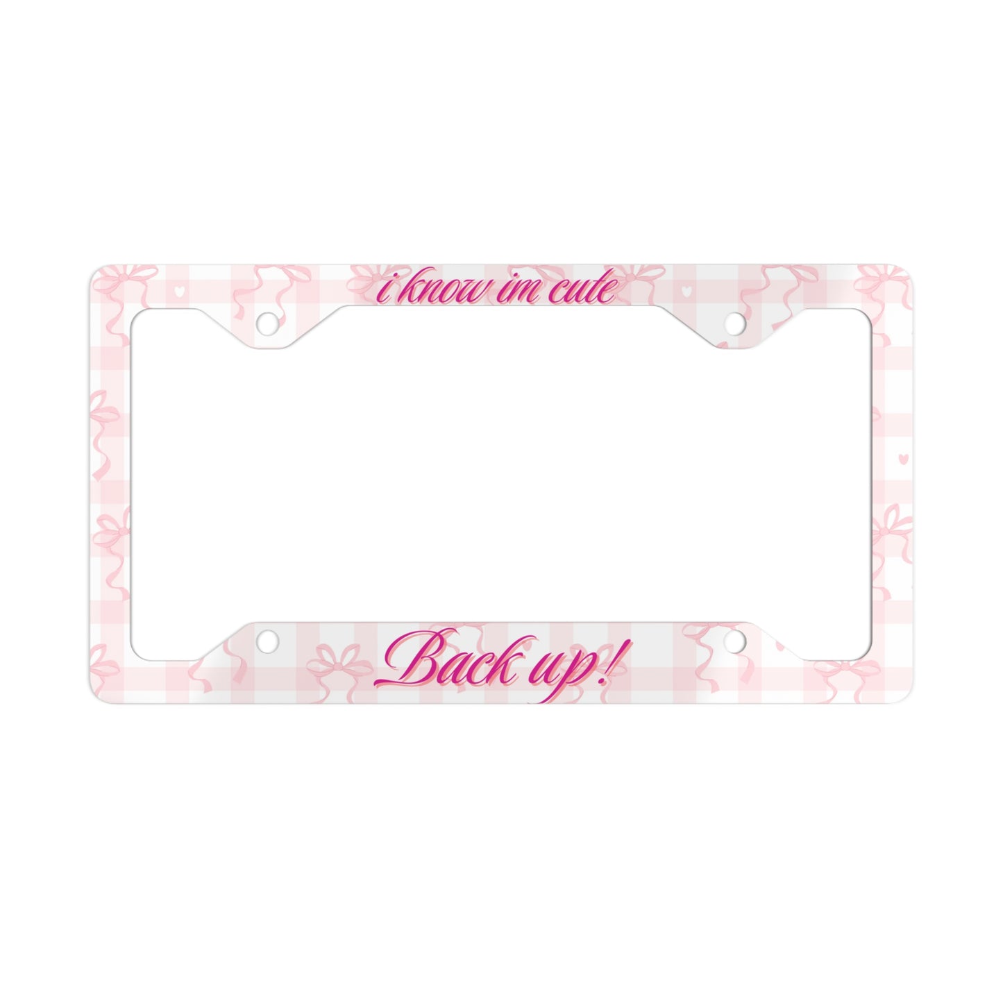 Coquette Metal License Plate Frame