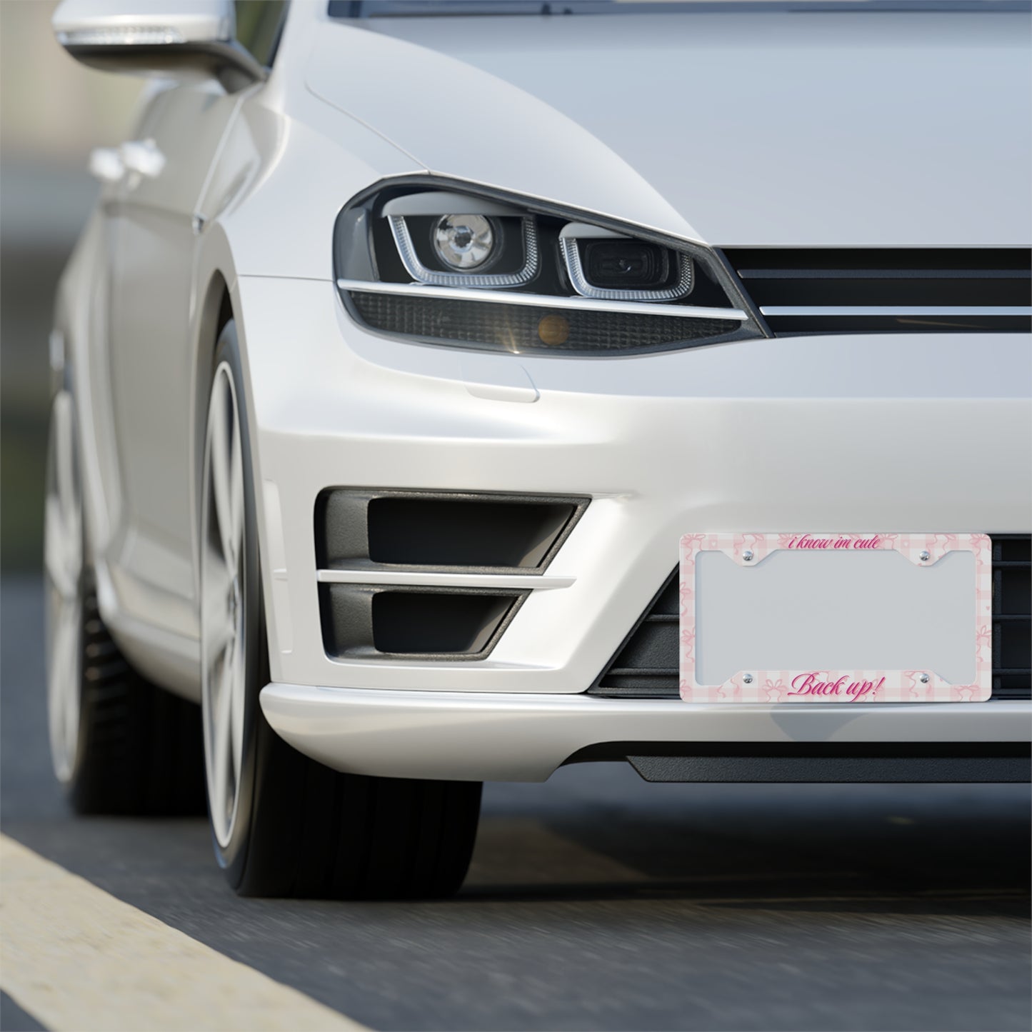 Coquette Metal License Plate Frame