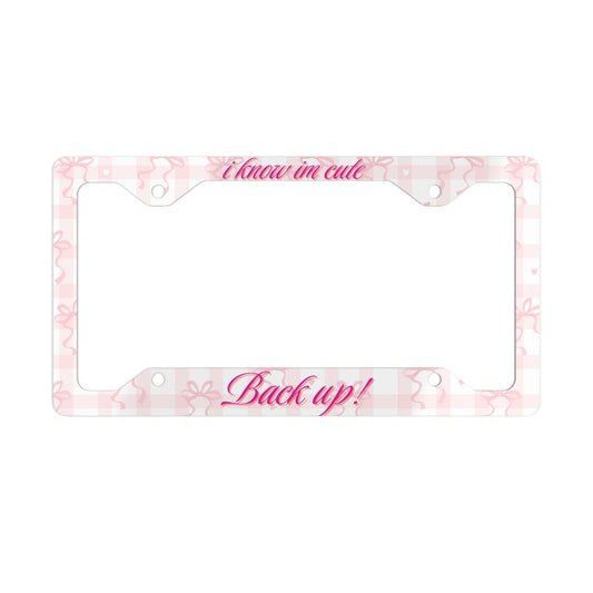 Coquette Metal License Plate Frame